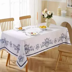 Toalhas de mesa retangulares de verão, primavera, azul, branco, à prova d'água, feriado, festa de casamento, casa, cozinha, sala de jantar, decoração de mesa