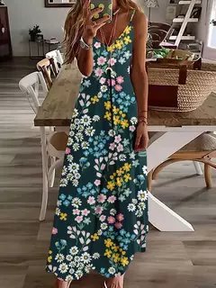 Imagem do Vestido de cabeceira com estampa floral elegante feminino, casual roupas de praia, plus size, férias, Havaí, novo, 2024