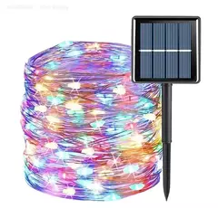 Impermeável cobre fio LED String Lights, Solar Power Lamp, jardim ao ar livre, casamento, festa de Natal, guirlanda, fada, 100 - comprar online