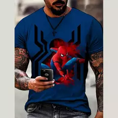 Camiseta masculina de manga curta de super-herói Marvel, top estampado em 3D, Tom e Hardy, festa masculina, verão - loja online