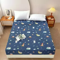 Poliéster ajustável dos desenhos animados cabido folha, King Bed Sheets, casal tampa de cama, travesseiro elástico capa, novo, excluindo - loja online