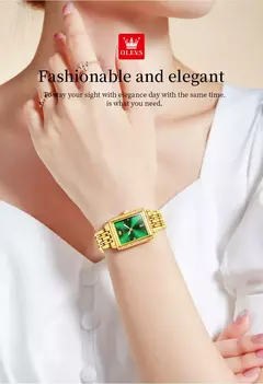 Imagem do Olevs relógios femininos de luxo dourado aço inoxidável relógio feminino luminoso à prova d' água relógio de pulso de quartzo relógios de moda para mulheres