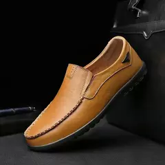 Couro de vaca natural masculino mocassins de couro genuíno italiano, sapatos de vestido masculino, calçado formal, casual, marca, venda - Wolf Magazine