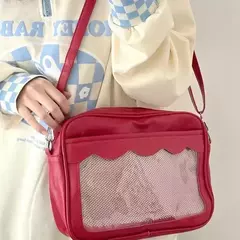 Japonês Harajuku Ita Bag para Mulheres, PU Transparente Bolso Itabag, Uniforme De Meninas Do Ensino Médio JK Crossbody Bolsa De Ombro, Bolsas na internet