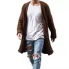 Cardigã de malha de algodão masculino, suéteres finos de manga comprida, outwear masculino monocromático, casaco quente, moda casual, novo, outono, inverno