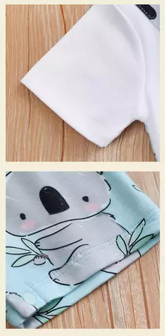 Macacão com estampa Koala recém-nascido, roupas de bebê, menina, menino, macacão manga curta, infantil, pijama infantil, roupa de uma peça, verão, 0-18 meses