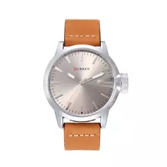 Curren-Relógio Quartz Masculino, Azul, Simples, Negócios, Marrom, Pulseira de Couro, Display Analógico, Relógios de Pulso Masculino, Presente Relógio, Moda, 8208 - Wolf Magazine