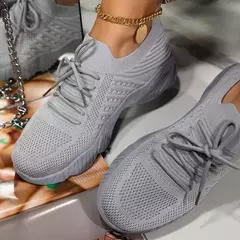 Sapatilhas de renda respirável para mulheres, sapatos casuais para senhoras, sapatilhas de corrida vulcanizadas para mulheres, primavera - comprar online