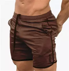 Calções de malha respirável para homens, calções masculinos de treino de ginástica, roupa esportiva de secagem rápida, calça curta basculante, verão na internet