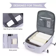 Bolsa para Laptop Resistente à Água para Mulheres, Mochila de Viagem de Cabine, Grande Capacidade, Easyjet, Ryanair, 45x36x20, 40x20 - Wolf Magazine