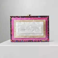 Saco de noite de luxo acrílico para mulheres, sacos na moda, bolsas de marca verde, bege, festa, casual, caixa bonito, mini embreagem, bolsa, carteira, carteira, novo - Wolf Magazine