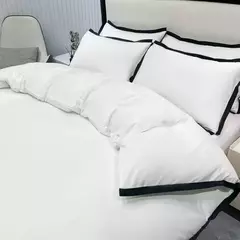 Imagem do Estilo simples conjuntos de cama ?????????? ????? lavado escovado Duvet Cover com fronha lençóis de luxo conjunto cama rainha/king size