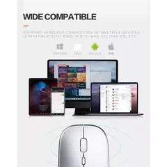 Imagem do Mouse para jogos sem fio com modo único, Mouse de bateria com receptor USB, DPI ajustável, apto para PC, laptop, notebook, casa e escritório, 2.4GHz