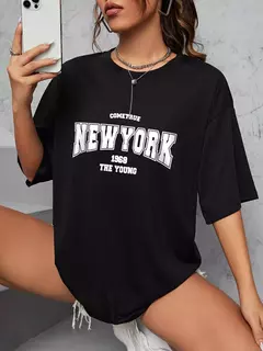 The New York é jovens camisetas de algodão para mulheres, Streetwear criatividade diária extragrande, roupas individuais casuais, quando 1984 - loja online