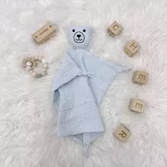 Imagem do Personalizado Bordado Bebê Consolador, Urso Dormir Cobertor De Segurança, Algodão Musselina Consolador, Nome Nome, Presente do chuveiro do bebê