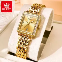 OLEVS-Relógio Quartzo de Diamante Impermeável em Aço Inoxidável Feminino, Elegante, Top Fashion, Negócios, Luxo, Original - loja online