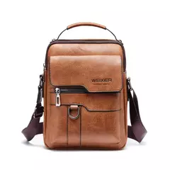 Imagem do Bolsa de ombro de couro durável para homens, Crossbody Sling Bags, Travel Pack, alta qualidade, moda