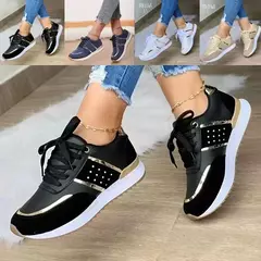 Sapatilhas de plataforma confortáveis para mulheres, sapatos casuais de skate, tênis, moda elegante, novo, outono