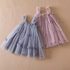 Borboleta 3D para bebês, vestido de princesa tutu, vestido de festa de aniversário, roupa infantil, novo, verão, 1 a 5 anos, 2024 na internet