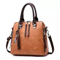 Bolsa de Ombro de Couro Retro para Mulheres, Bolsa Crossbody Messenger, Grande Capacidade, Bolsa Feminina, Designer de Luxo, Alta Qualidade