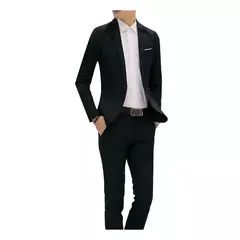 Conjunto de terno de casamento Slim Fit masculino, blazers masculinos, traje de negócios, trajes formais, preto clássico, 2 peças - loja online