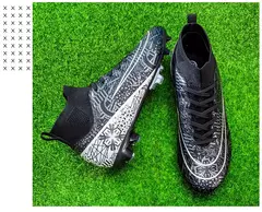 Botas longas de futebol para homens, grama infantil, TF, FG Training Soccer Shoes, tênis esportivos profissionais, tênis de futebol ao ar livre - loja online