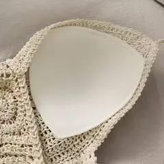 Camisola feminina Boho Crochet Knit Crop Top, Camisola de praia, Camisola de férias, Sutiã de crochê, Colete sem costas, Camisola de alças oca, Sexy - comprar online