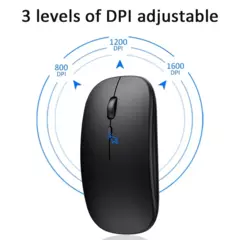 Mouse para jogos sem fio com modo único, Mouse de bateria com receptor USB, DPI ajustável, apto para PC, laptop, notebook, casa e escritório, 2.4GHz - Wolf Magazine