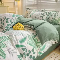 Conjunto de lençol impresso bonito para crianças, estilo cartoon, conjunto de cama respirável, cama King e Queen durável