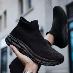 Tênis de malha respirável para homens e mulheres, meias casuais, tênis esportivo, botas de tornozelo, tênis slip-on, moda - comprar online