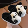 Chinelos panda de pelúcia fofos para crianças, chinelo de algodão para menino e menina, sapato infantil, interior, casa, inverno