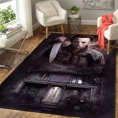 Personagens do filme de terror Tapete para sala de estar, tapete de Halloween, capacho antiderrapante, tapetes grandes, decoração de casa na internet