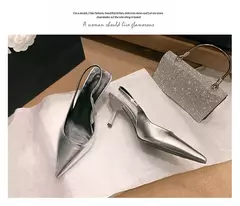 Salto Alto para Mulher, Sapatos de Deslizamento, Escritório e Carreira, Sólido, Sexy, Moda, Verão, 2022, Sandálias