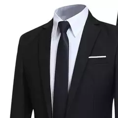 Blazer monocromático masculino e calças conjunto de terno, colarinho de corte, lapela bolsos, botões, noivo, elegante, 2 pcs set - loja online