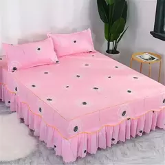 Conjunto de lençóis antiderrapantes macios, colcha de flores, lençol para rei e rainha, capa de cama doméstica, 1.5m 1.8m e 2m, 3PCs por conjunto - comprar online