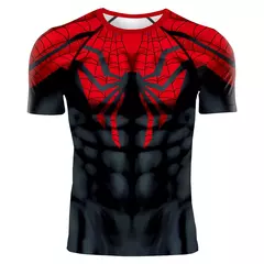 Imagem do Camisas de compressão para homens, manga curta, quadrinhos, camiseta cosplay aranha, super-herói top, elastic fitness sportwear, roupas de Halloween