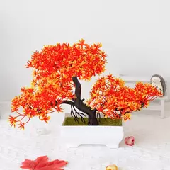 Árvore plástica artificial do bonsai para a decoração home, plantas envasadas, potenciômetro pequeno da simulação, arranjo da flor, ornamentos do jardim - loja online