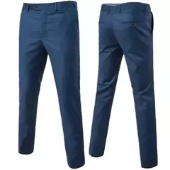 Imagem do Calça masculina monocromática de terno de negócios, calça casual masculina, boutique, fina, alta qualidade, nova moda, 2023