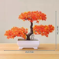 Árvore plástica artificial do bonsai para a decoração home, plantas envasadas, potenciômetro pequeno da simulação, arranjo da flor, ornamentos do jardim - Wolf Magazine