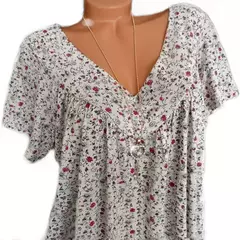 Camiseta comprida sem mangas solta feminina, pijamas com decote em v, tops femininos, moda estampada floral, colete casual sexy, camiseta de verão - comprar online