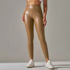 Leggings de couro PU de veludo fino, calças elásticas altas, calças de emagrecimento sexy, outono e inverno, 6 cores - comprar online