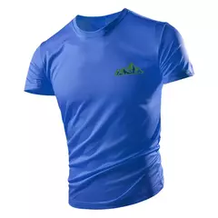 Imagem do Camiseta casual com gola redonda masculina, manga curta solta, confortável, top de secagem rápida, estilo esportivo ao ar livre, moda quatro estações