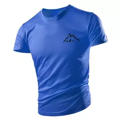 Camiseta casual com gola redonda masculina, manga curta solta, confortável, top de secagem rápida, estilo esportivo ao ar livre, moda quatro estações