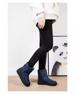 Imagem do Botas de neve impermeáveis antiderrapantes para mulheres, sapatos de plataforma, tornozelo quente, sapatos acolchoados de algodão, inverno