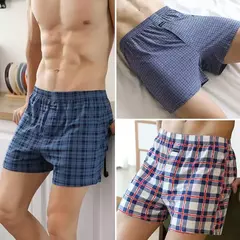 Imagem do Cuecas masculinas de algodão de cintura alta, calças allo de cintura alta com pijama em casa, cuecas boxer plus size