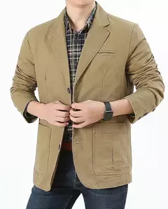 Blazer de algodão solto extragrande masculino, jaqueta casual, outerwear masculino - comprar online