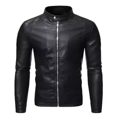 Jaqueta de couro falso masculina, casacos de couro PU masculino, outwear preto, 5XL, novo - Wolf Magazine