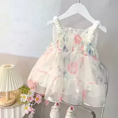 Vestido de princesa rosa para meninas de 0 a 3 anos, vestido de verão com arco e asas para festa de aniversário - loja online