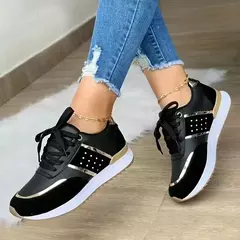 Imagem do Sapatilhas de plataforma confortáveis para mulheres, sapatos casuais de skate, tênis, moda elegante, novo, outono