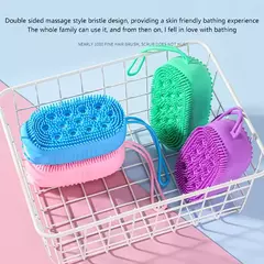 Silicone Body Scrubber for Shower Esfoliante Esfoliante Esponja Escova De Banho De Espuma Massageador, Limpador De Pele, Almofada De Limpeza, Acessórios De Banheiro - loja online